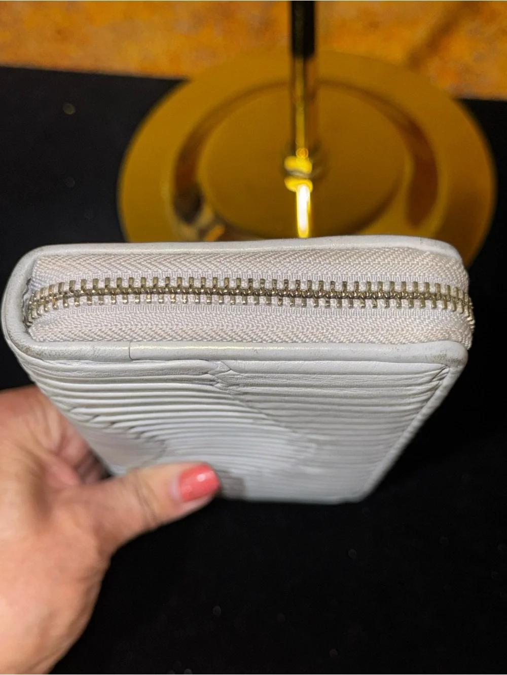 Coach Madison Gathered Leather Accordion Zip Wallet LIKE NEW